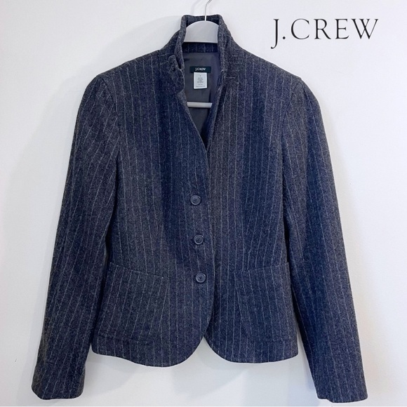 Vintage J. Crew Wool Blend Pinstripe Blazer - Picture 1 of 13